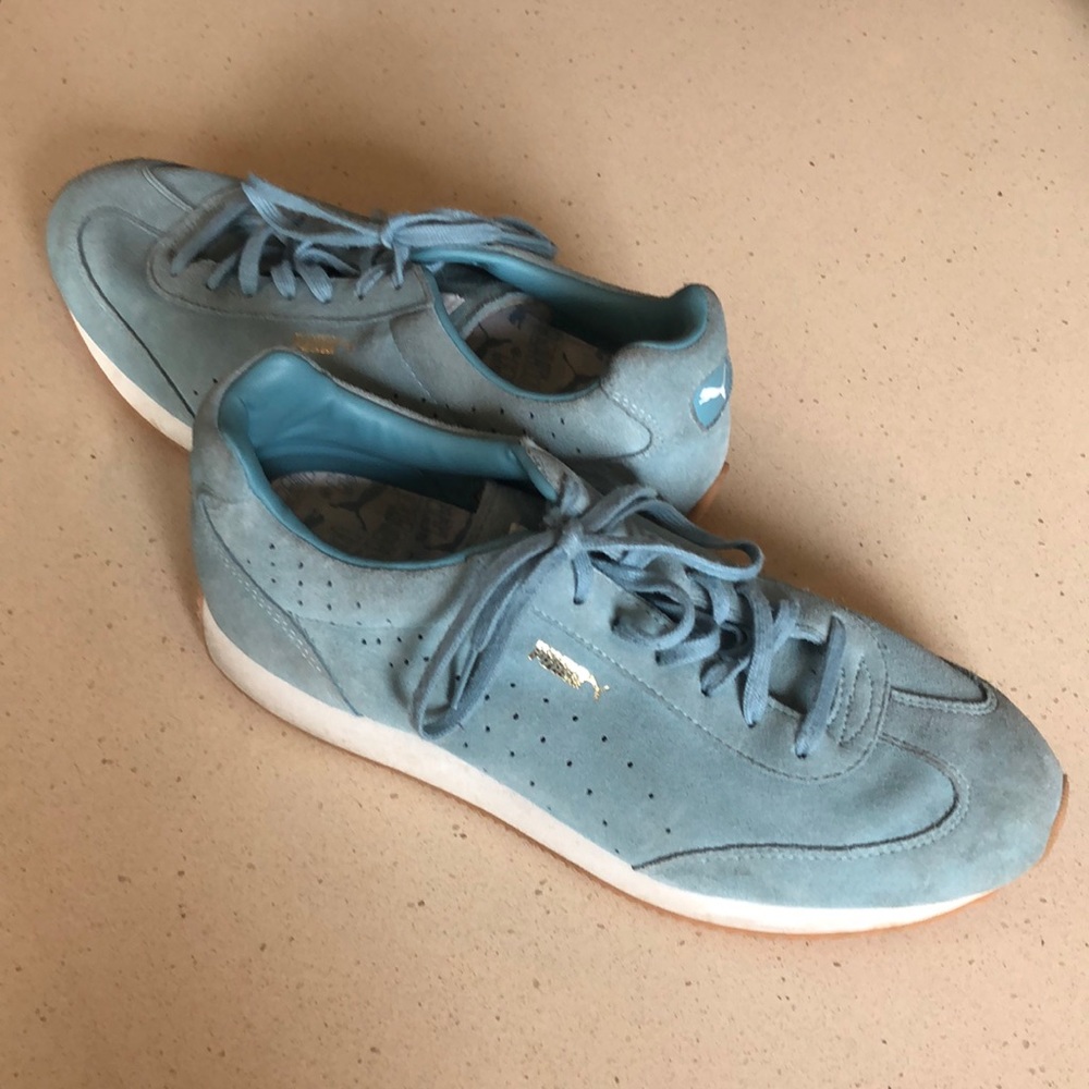 Puma blue suede sneakers